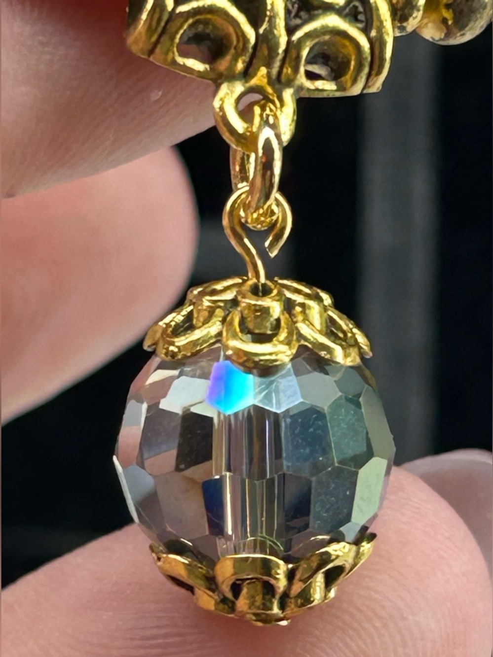 “Champagne Daydream”Necklace - Amazonite,Cat’s Eye,Acrylic,Crystal - Picture 4 of 8